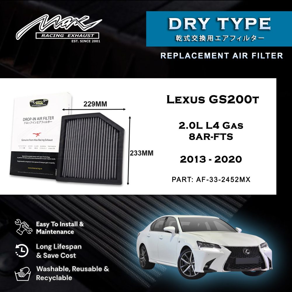 2013 2020 Lexus GS200t 2.0L L4 Gas 8AR FTS