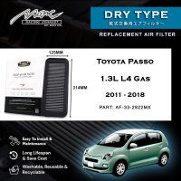 33-2922MX Performance Drop-in Air Filter for Toyota Passo 1.3L L4 Gas 2011-2018