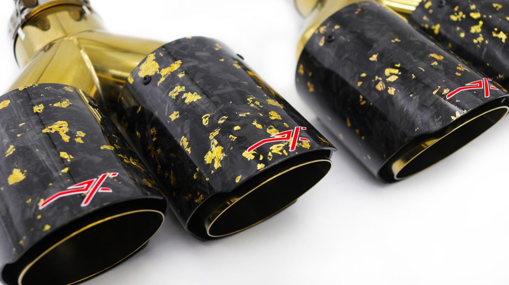 Max Racing R5055my Gold Max Racing Forged Carbon Fiber Double Tailpipe | Max Racing Exhaust