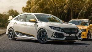 Honda Civic FK8 & EK9 with Max Racing Exhaust Upgrade button for FK8